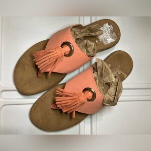 AEROSOLES Coral Tassel Slide Sandals